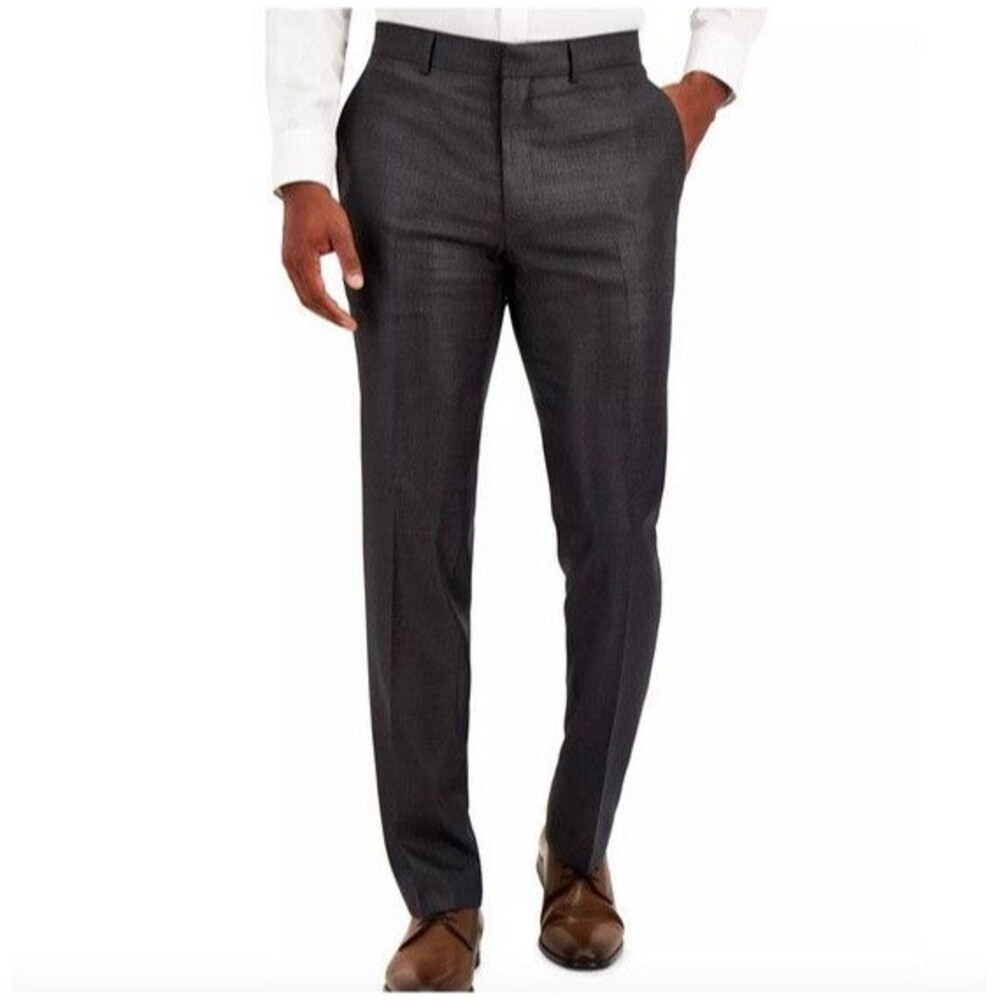 NWT Kenneth Cole Techni-Cole Modern Flex Suit Separate Pants GUNMETAL 32X34